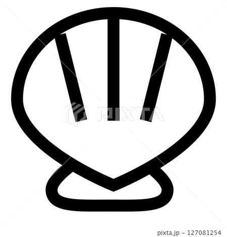 二枚貝をモチーフにした夏のアイコン 127081254