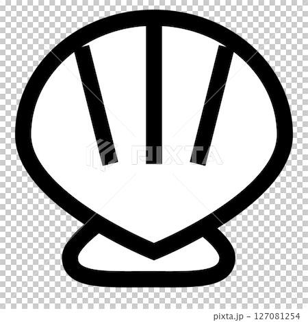 二枚貝をモチーフにした夏のアイコン 127081254