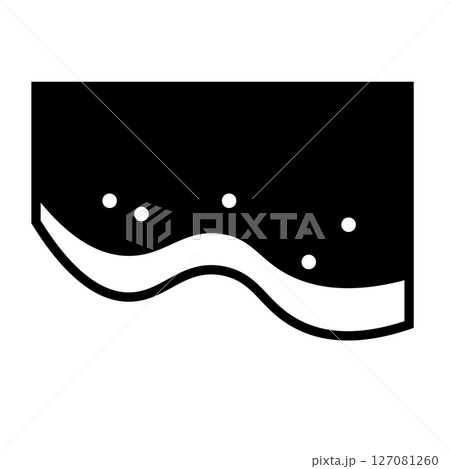 水しぶき付きのやわらかい波を表現したシンプルなアイコン 127081260