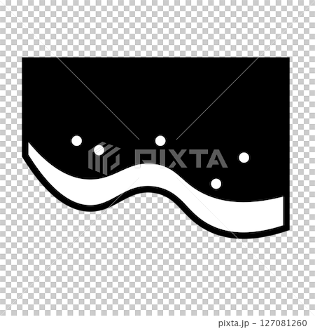 水しぶき付きのやわらかい波を表現したシンプルなアイコン 127081260