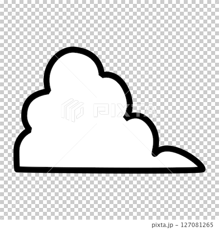 帶有簡單積雨雲的夏季圖標 帶有簡單積雨雲的夏季圖標 127081265