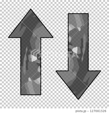 手繪水彩箭頭，頂部和底部 127081326