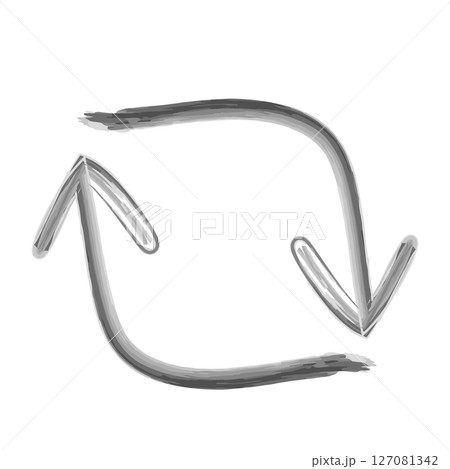 手書き水彩矢印　回る四角形 127081342