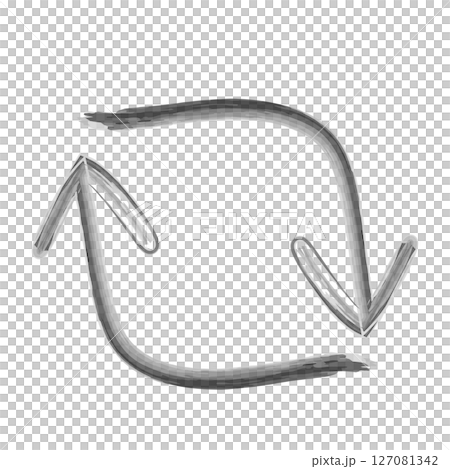 手書き水彩矢印　回る四角形 127081342