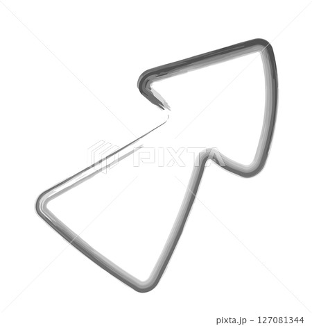 手書き水彩矢印 斜め上 手書き水彩矢印 斜め上 127081344