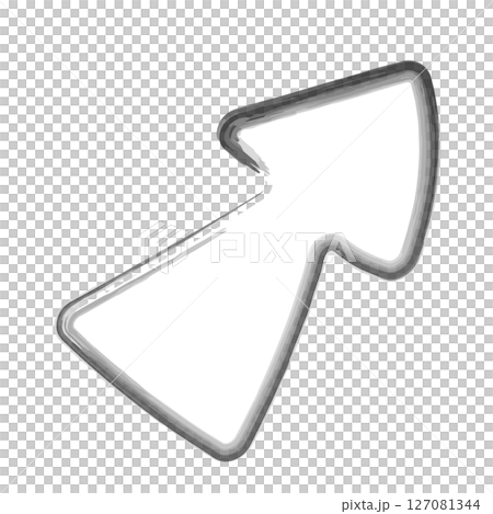 手書き水彩矢印 斜め上 手書き水彩矢印 斜め上 127081344