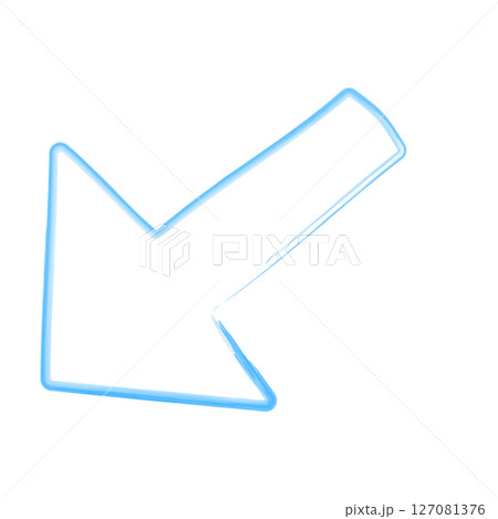 手書き水彩矢印　下ポインター 127081376