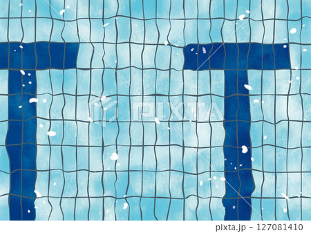 競泳プールゆらぎ水面水彩 127081410
