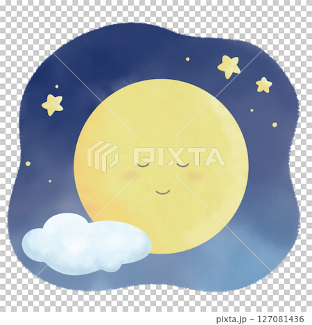 夜空和微笑的滿月 夜空和微笑的滿月 127081436