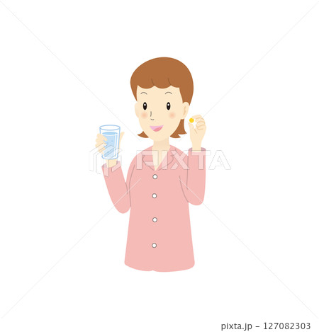 薬を飲む女性 127082303