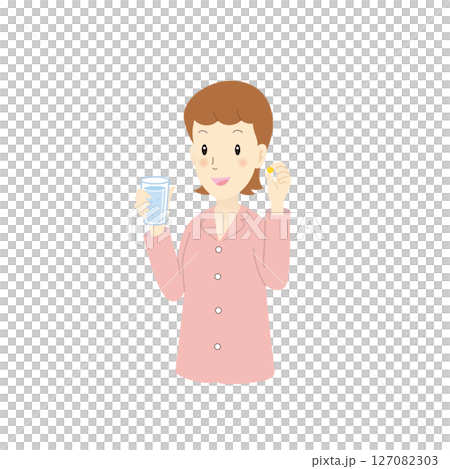 薬を飲む女性 127082303
