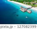 The beautiful tropical Island of Zanzibar aerial view. sea in Zanzibar beach, Tanzania. 127082399