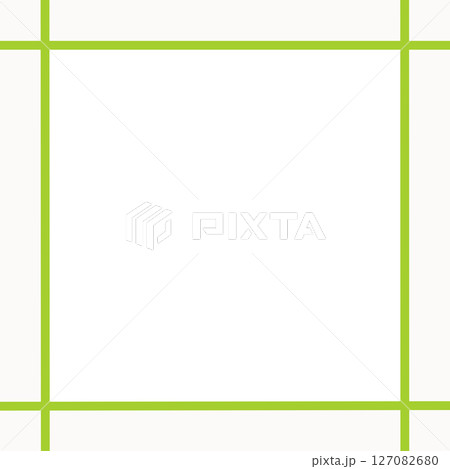 白背景と黄緑ラインのシンプル囲み枠・中央透過フレーム素材（メッセージ枠・PNG） 127082680
