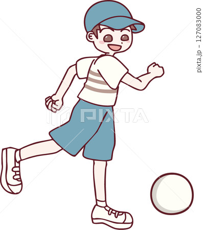 ボール遊びをする男の子 ボール遊びをする男の子 127083000