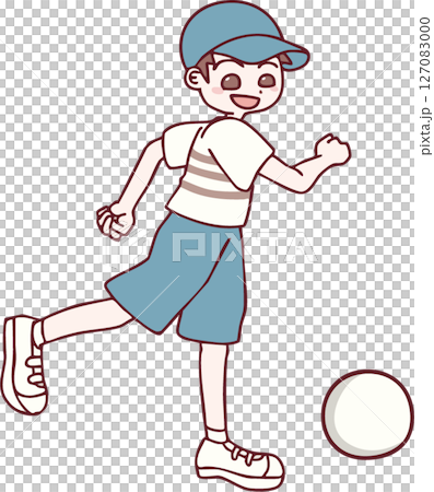 ボール遊びをする男の子 ボール遊びをする男の子 127083000