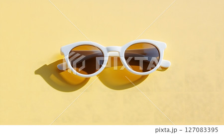 黄色い背景のサングラス 127083395