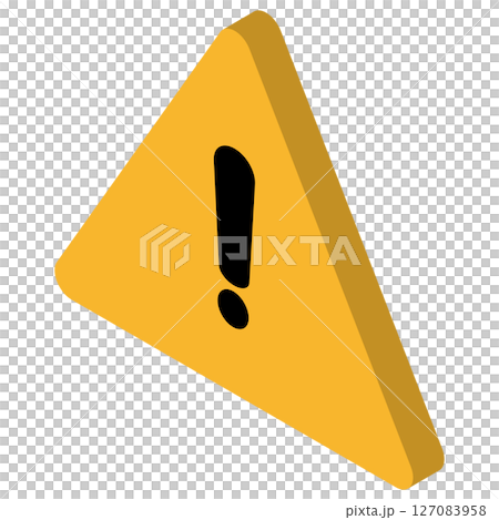 Simple warning sign isometric illustration 127083958