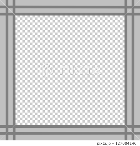 灰色背景和雙十字線邊框/簡單框架材質（中心透明/PNG） 127084140