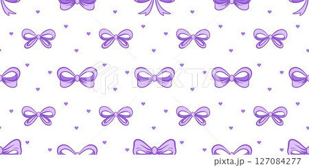 Delicate lavender bows on white background 127084277