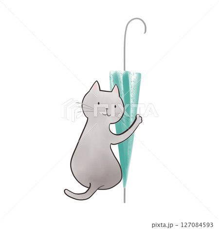 傘を持ってきてくれた猫 - 青竹色の傘 8 傘を持ってきてくれた猫 - 青竹色の傘 8 127084593