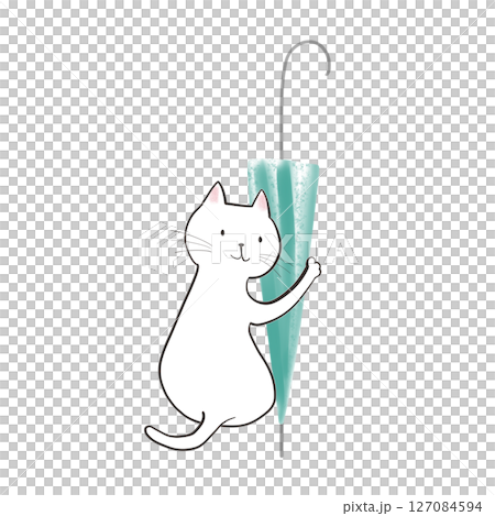 The cat who brought me an umbrella - Blue bamboo umbrella 9 The cat who brought me an umbrella - Blue bamboo umbrella 9 127084594