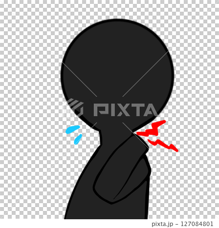 Simple pictogram silhouette horizontal feeling unwell neck pain painful figure shadow Simple pictogram silhouette horizontal feeling unwell neck pain painful figure shadow 127084801