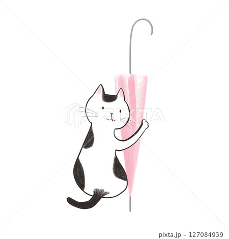 傘を持ってきてくれた猫 - 鴇色の傘 6 127084939