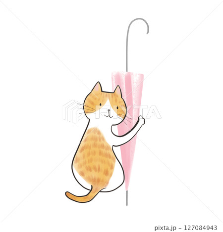傘を持ってきてくれた猫 - 鴇色の傘 10 127084943
