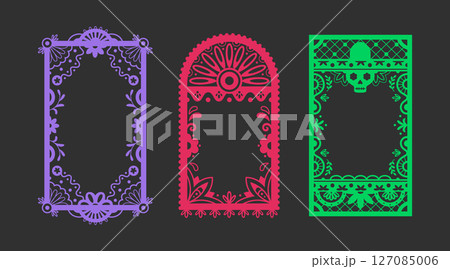 Mexican papel picado frame border collection Mexican papel picado frame border collection 127085006