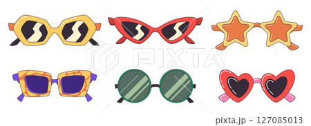 Retro sunglasses sticker collection Retro sunglasses sticker collection 127085013
