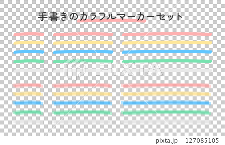 手書きのカラフルマーカーセット 手書きのカラフルマーカーセット 127085105
