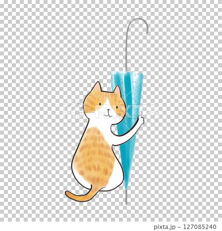 傘を持ってきてくれた猫 - 浅葱色の傘 10 127085240