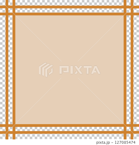 Orange background and double cross line border / Simple frame material (center filled / PNG) Orange background and double cross line border / Simple frame material (center filled / PNG) 127085474