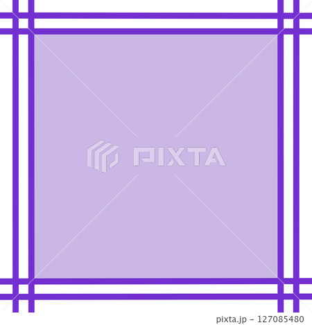 紫塗り背景と二重交差ラインの囲み枠・シンプルフレーム素材(中央塗り・PNG) 紫塗り背景と二重交差ラインの囲み枠・シンプルフレーム素材(中央塗り・PNG) 127085480