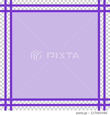 紫塗り背景と二重交差ラインの囲み枠・シンプルフレーム素材(中央塗り・PNG) 紫塗り背景と二重交差ラインの囲み枠・シンプルフレーム素材(中央塗り・PNG) 127085480