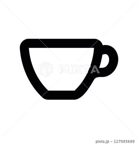 Basic Outline of a Coffee or Tea Cup with Handle Basic Outline of a Coffee or Tea Cup with Handle 127085689