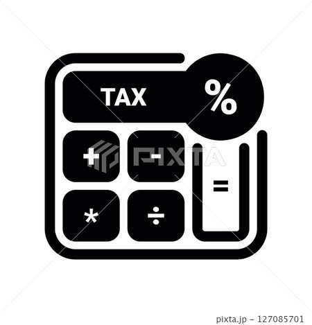 Calculator Icon Displaying Tax and Percentage Calculation 127085701