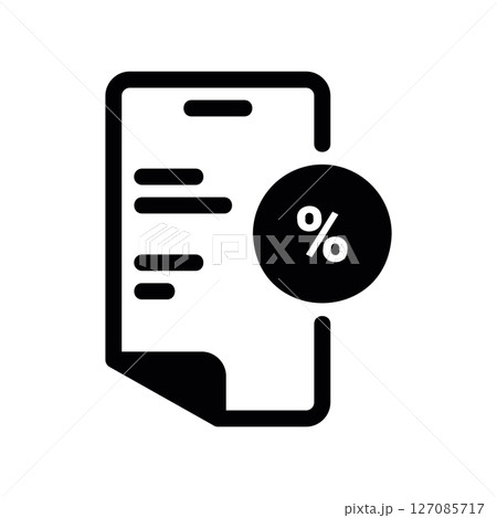 Document Icon with Percentage Symbol for Financial Report 127085717