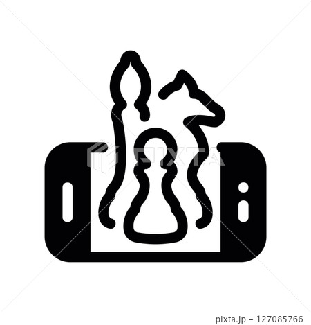 Playing a Game of Chess on a Horizontally Held Smartphone 127085766