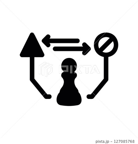 Abstract Icon of Chess Move Analysis and Strategy Options 127085768