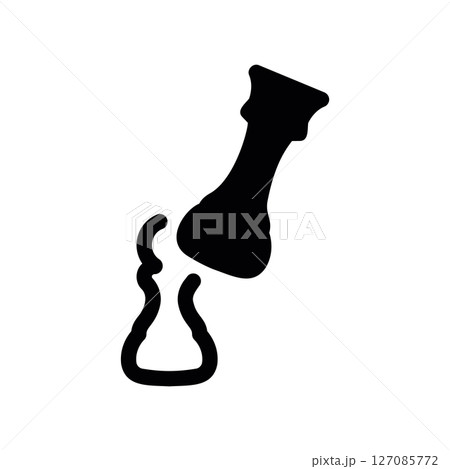 Monochrome Glyph of Interacting Chess Pieces 127085772