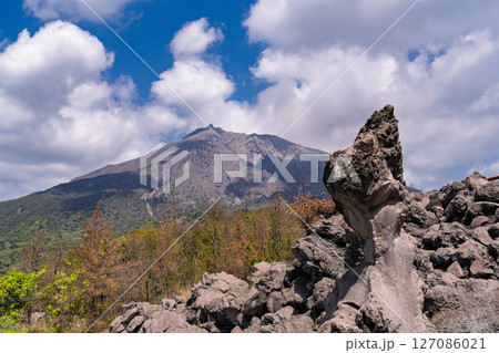 《鹿児島県》桜島をのぞむ有村溶岩展望所 127086021