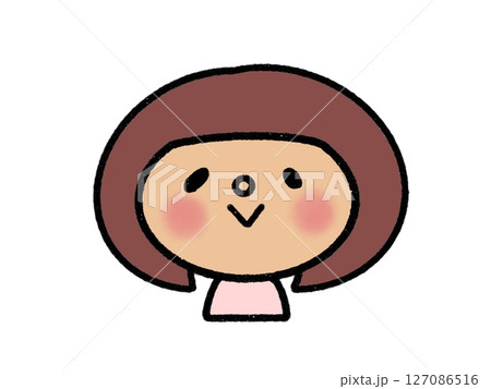 ひかえめだけどニコニコ笑顔のおかっぱヘアの女の子 ひかえめだけどニコニコ笑顔のおかっぱヘアの女の子 127086516