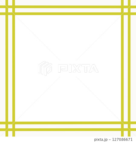 白背景と二重黄色ラインのシンプル囲み枠・中央透過フレーム素材（メッセージ枠・PNG） 127086671