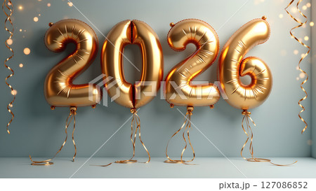 Golden Balloons Shape 2026 for Future Celebrations and Festive Decor 127086852