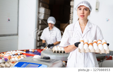 Fresh egg grading and sorting machine, grade egg by weight and size 127086953