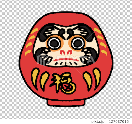 Daruma hand-drawn illustration 127087016