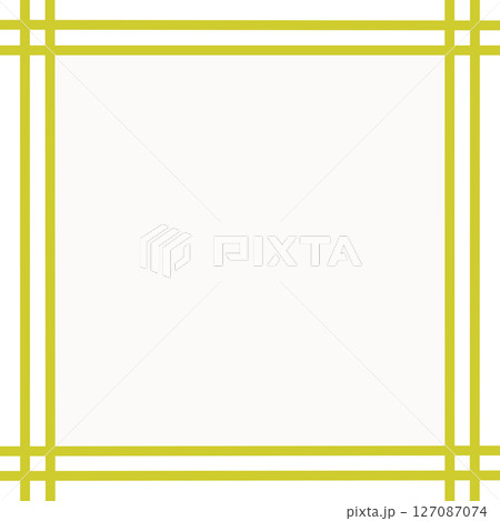 白背景と二重黄色ラインの囲み枠・中央塗りフレーム素材（メッセージ枠・PNG） 127087074