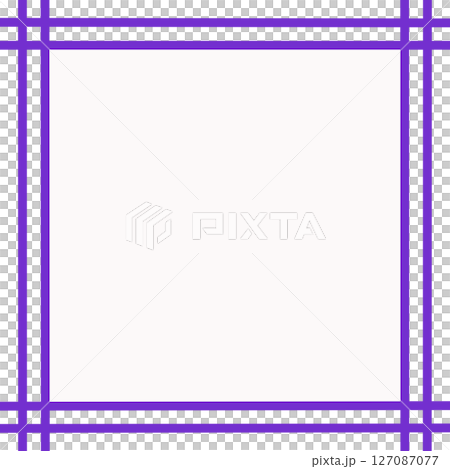 白背景と二重紫ラインの囲み枠・中央塗りフレーム素材（メッセージ枠・PNG） 127087077