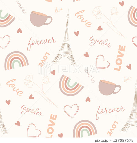 romantic seamless pattern 127087579